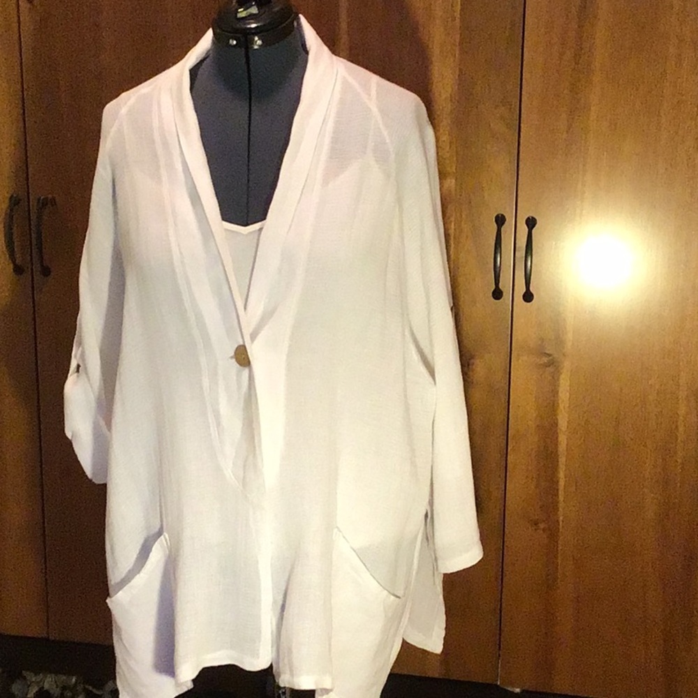 White Linen Jacket Size M/L